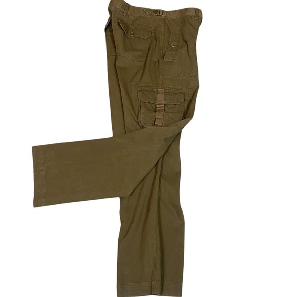 VTG Ralph Lauren Straight Leg Baggy Utility Cargo Pant Sz 4 Military Green #169M - Picture 3 of 9